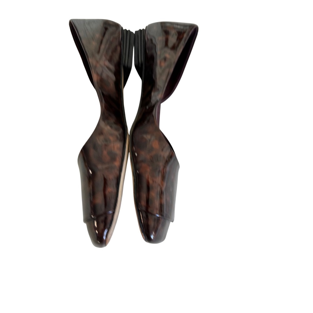 Franco Sarto Tracey Tortoise Patent D'Orsay Square Toe Flats 9M - Picture 4 of 10